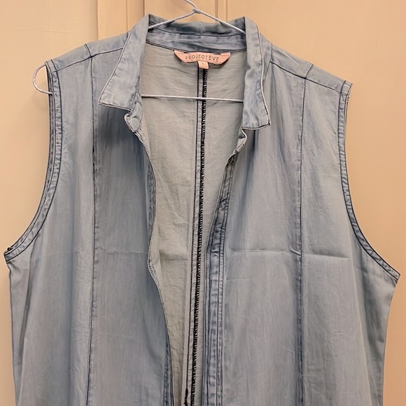 Ladies long jacket, light weight cotton denim look - Picture 5 of 5